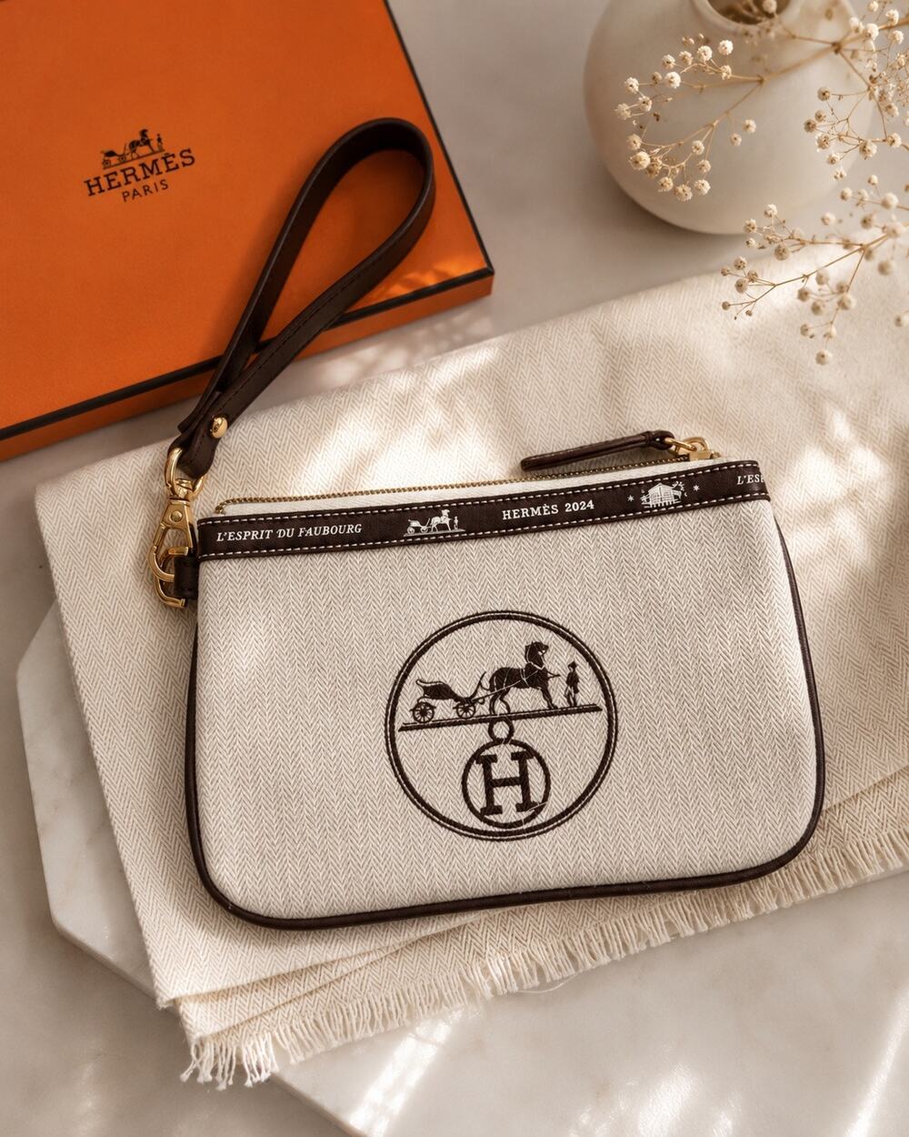 Upcycled Canvas Wristlet Pouch